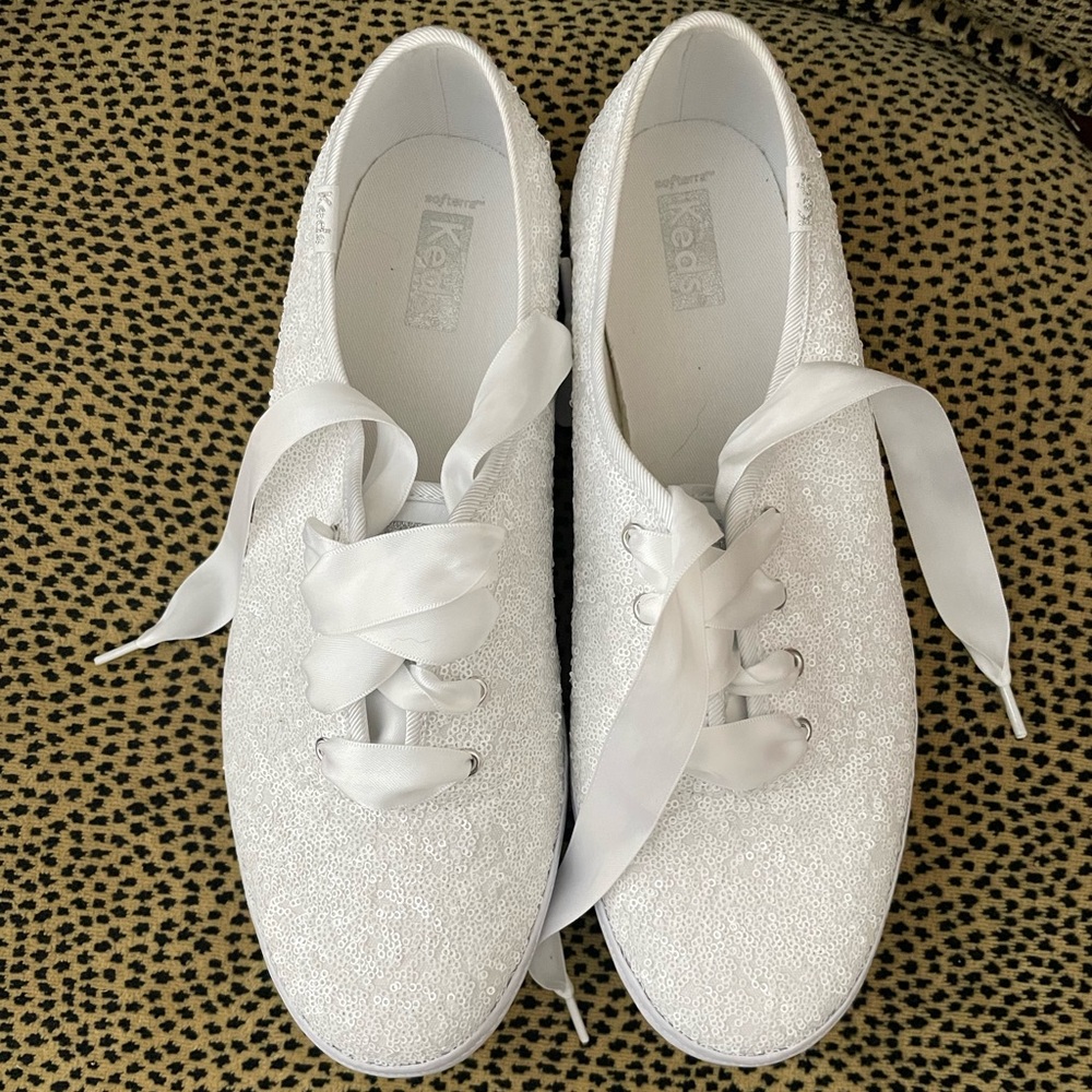 Keds x Kate Spade Celebration White Sequin Sneakers 9